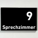 Sprechzimmer 1-9 Praxisschild-Acrylglas-Folienaufkleber in 130 x 200 mm zum Kleben