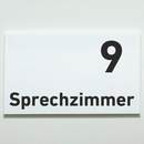 Sprechzimmer 1-9 Praxisschild-Acrylglas-Folienaufkleber in 130 x 200 mm zum Kleben