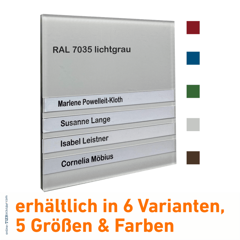 Türschilder Flensburg für Ihr Büro erhältlich in 5 Größen - aus Acryl mit Nuten zum Selbstbeschriften