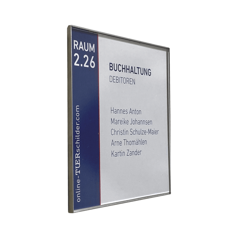 Türschilder Büro Laboe in 6 Größen mit Acrylglas, Wanne aus Edelstahl - Türschild