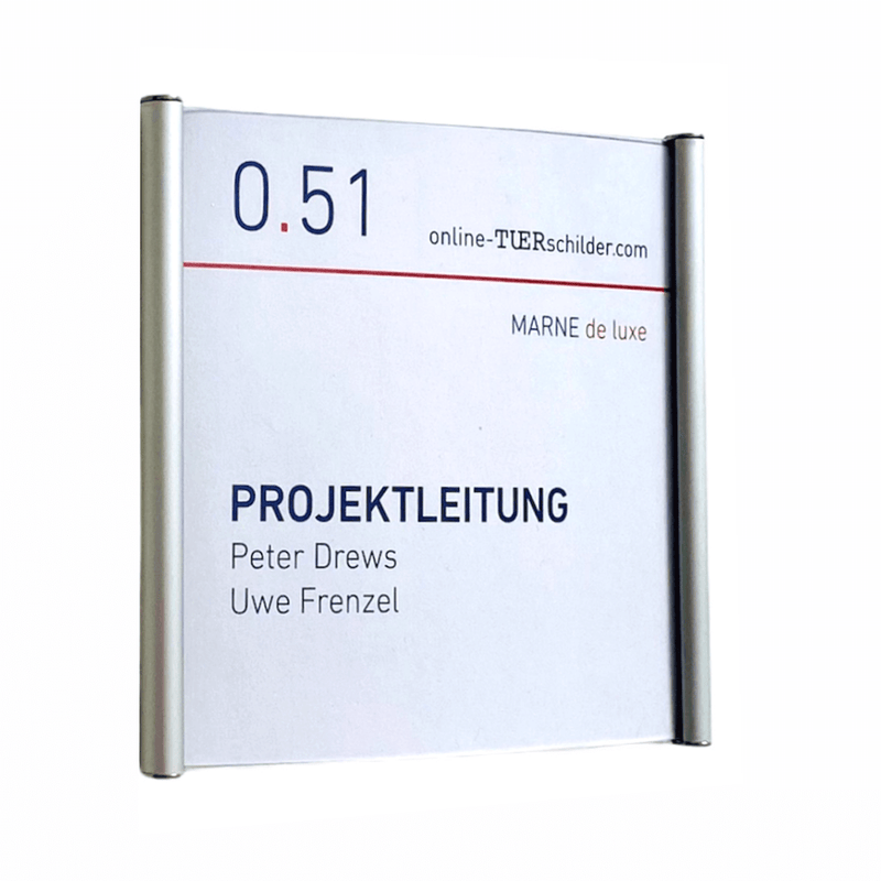 Türschild Büro in 12 Größen mit Edelstahlabdeckkappen - Marne de Luxe
