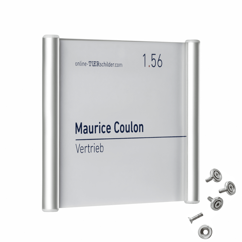 Türschild Büro Marne in 10 Größen mit Alu-Profil, Acrylglas, schneller Textwechsel