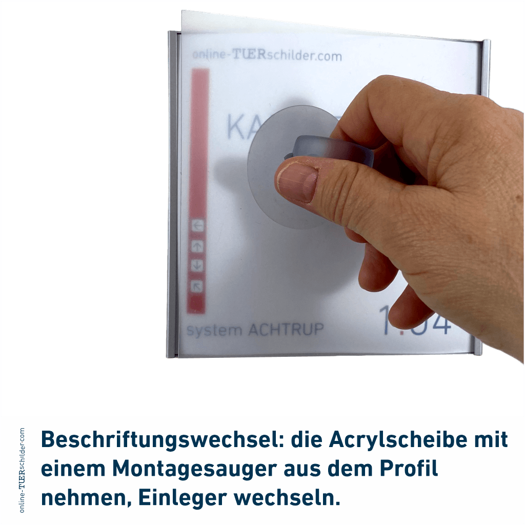 Montagesauger für Beschriftungswechsel