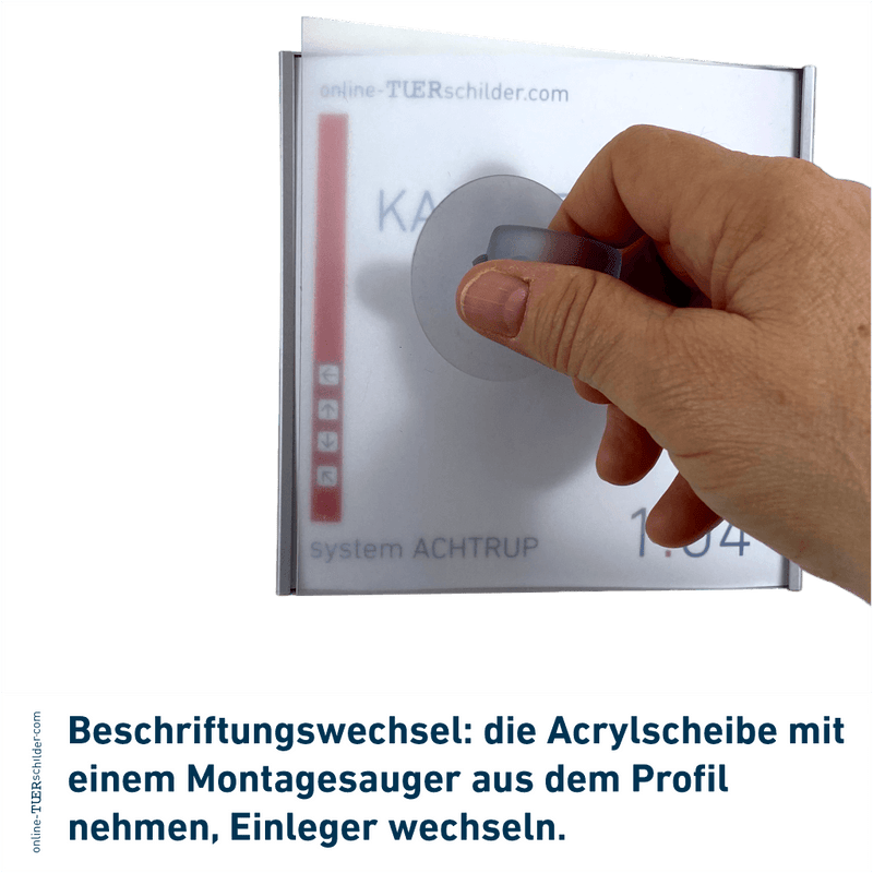 Montagesauger für Beschriftungswechsel