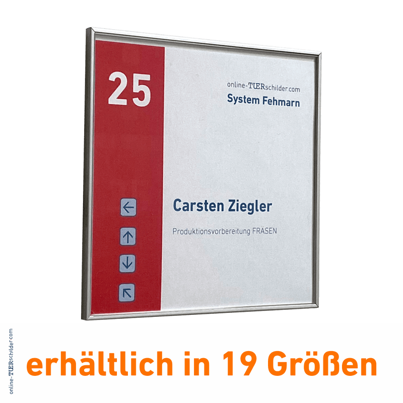 Türschild Büro in 19 Größen mit Alurahmen, Acrylglas - Fehmarn