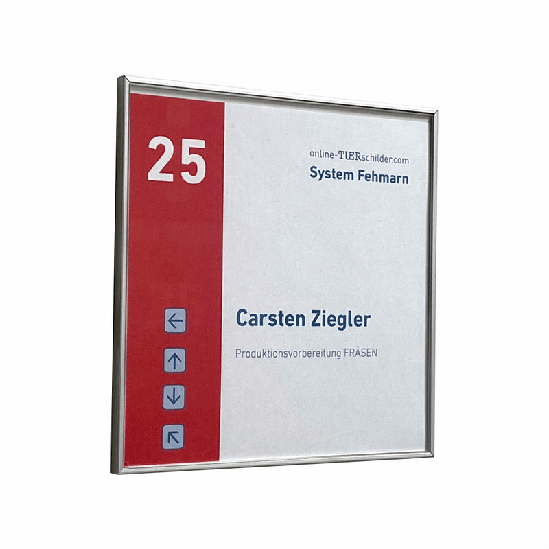 Türschild Büro in 19 Größen mit Alurahmen, Acrylglas - Fehmarn