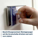 Türschild Büro Laboe in 6 Größen mit Acrylglas, Wanne aus Edelstahl
