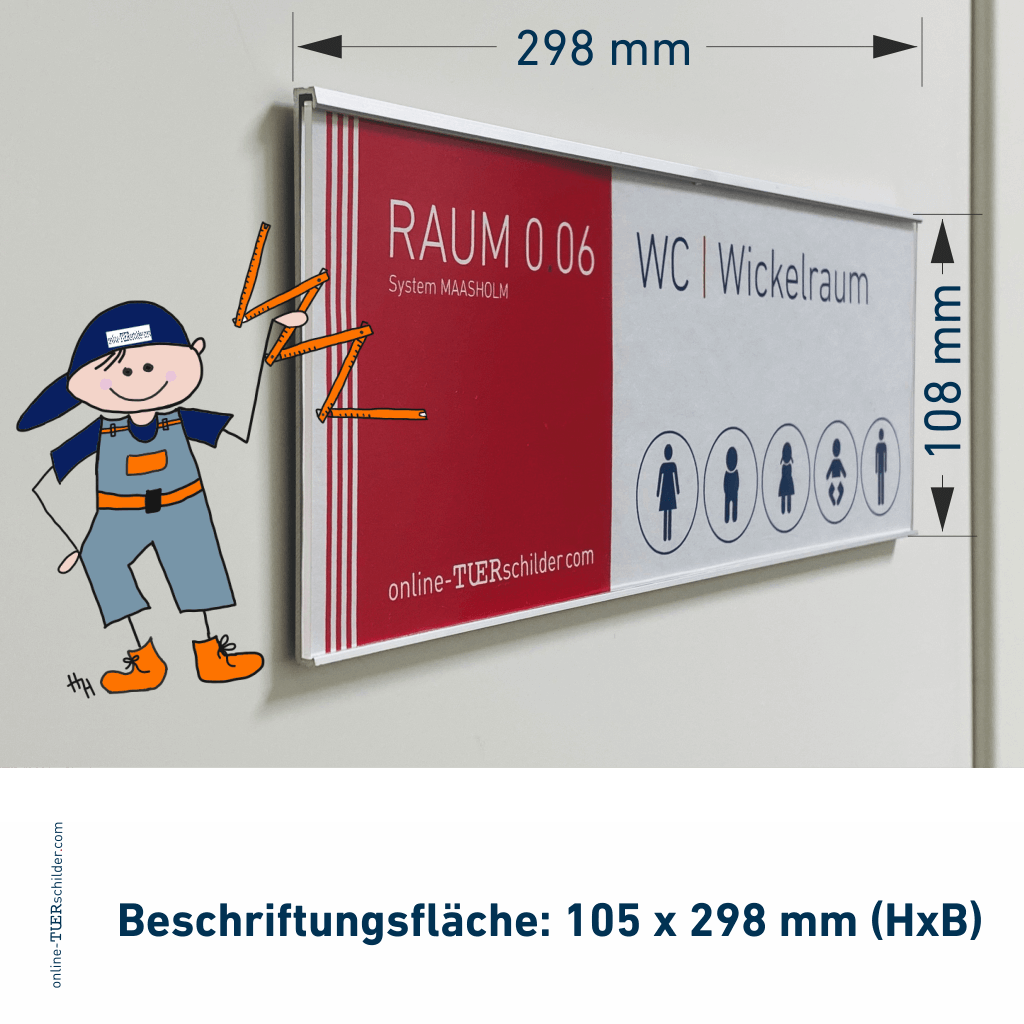 Türschild Maasholm in 9 Größen - Türschilder mit Alu Profil mit 2 mm Plexiglas