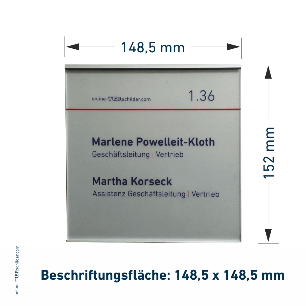 Türschild Maasholm in 9 Größen - Türschilder mit Alu Profil mit 2 mm Plexiglas