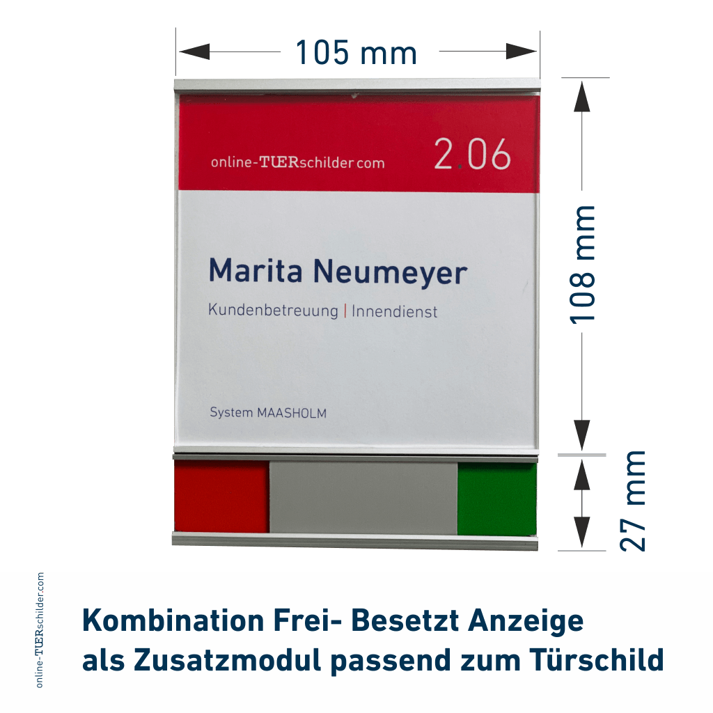 Türschild Maasholm in 9 Größen - Türschilder mit Alu Profil mit 2 mm Plexiglas