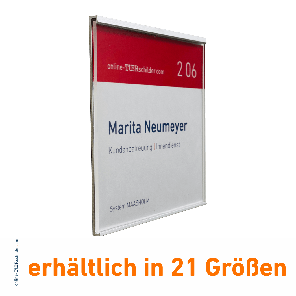 Türschild Maasholm in 9 Größen - Türschilder mit Alu Profil mit 2 mm Plexiglas