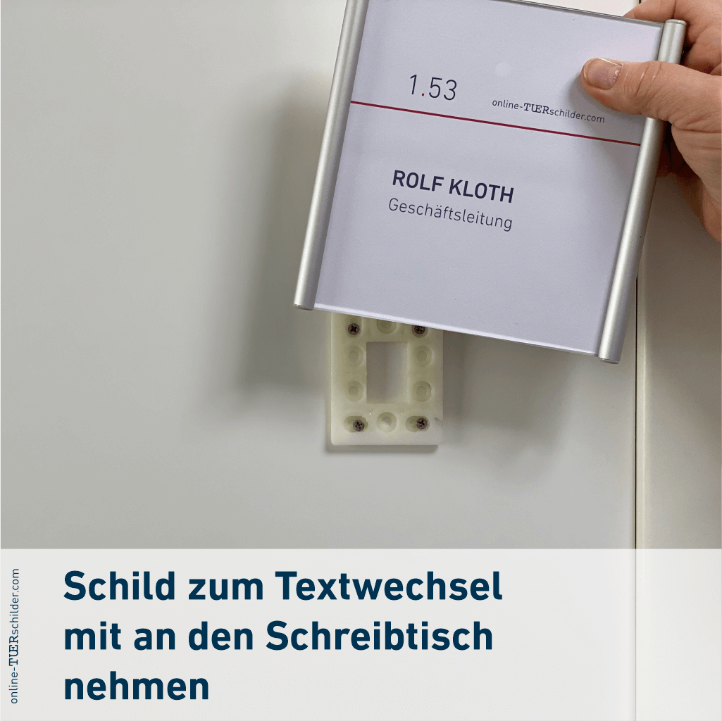 Montageschlüssel zum Lösen des Schildes von der Montageplatte