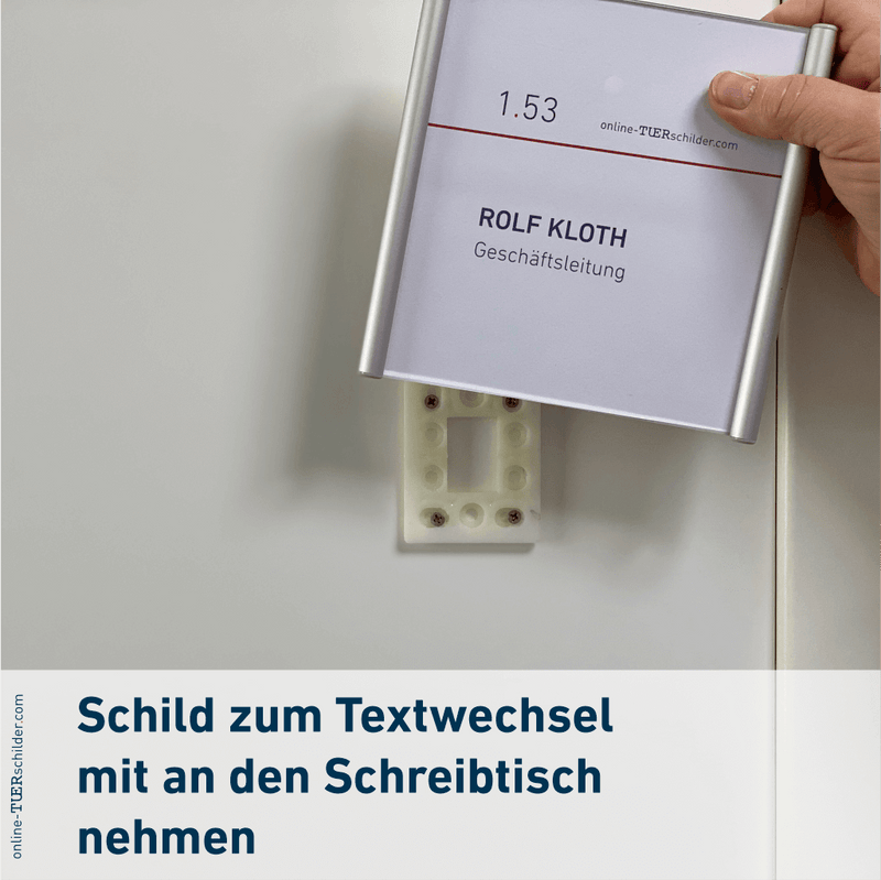 Montageschlüssel zum Lösen des Schildes von der Montageplatte