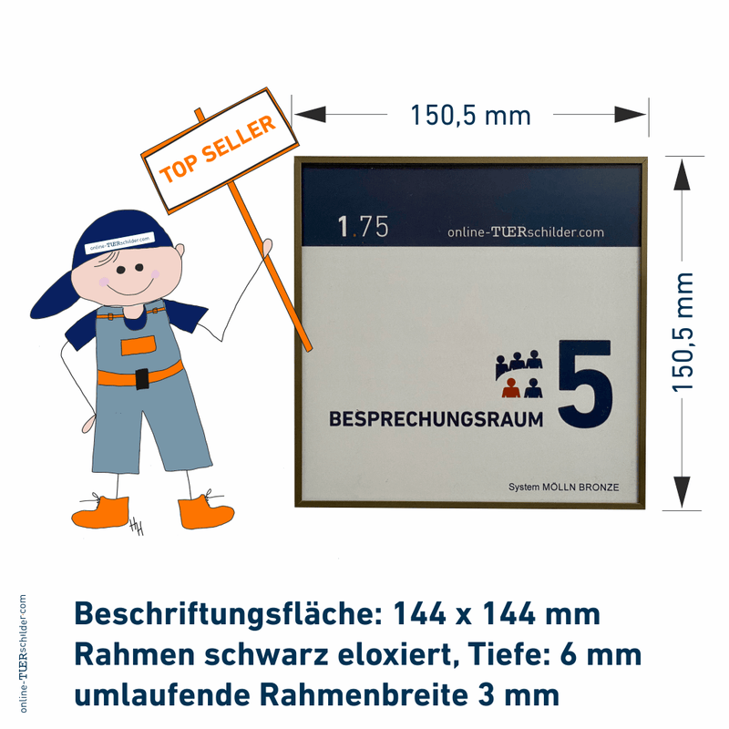 Türschilder Büro Mölln Bronze Line 13