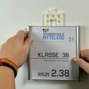 Türschilder für Schulen Marne in 10 Größen aus Alu-Profilrahmen mit Acrylglasabdeckung