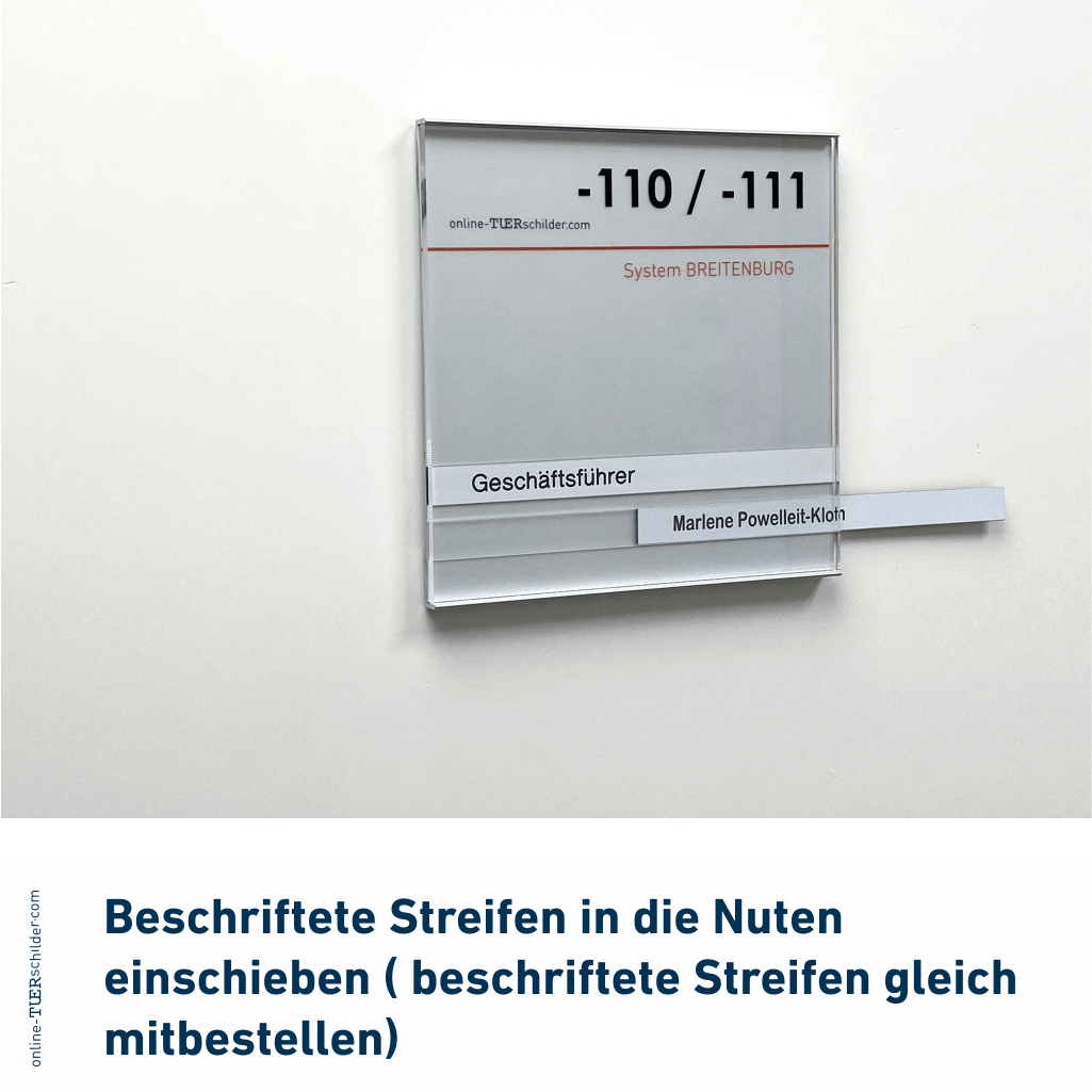 Namensschild Breitenburg - Türschilder mit Folientextstreifen