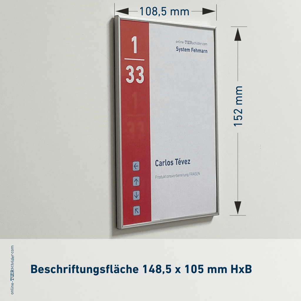 Türschild Büro Fehmarn in 19 Größen - Türschilder mit Alu Rahmen mit Acrylglas