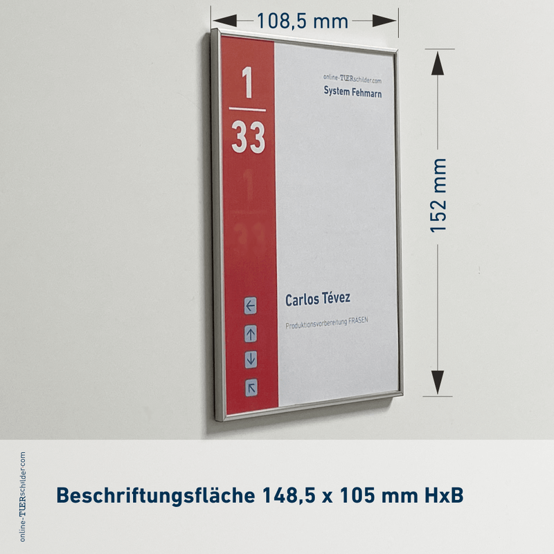 Türschild Büro in 19 Größen mit Alurahmen, Acrylglas - Fehmarn