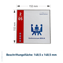 Türschild Büro in 19 Größen mit Alurahmen, Acrylglas - Fehmarn