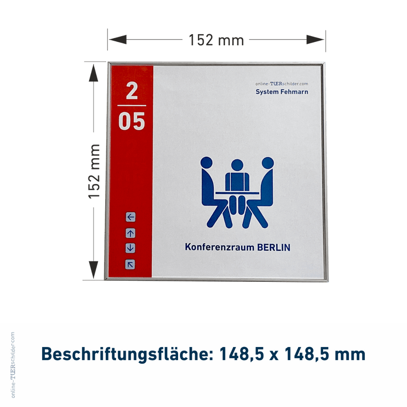 Türschild Büro in 19 Größen mit Alurahmen, Acrylglas - Fehmarn