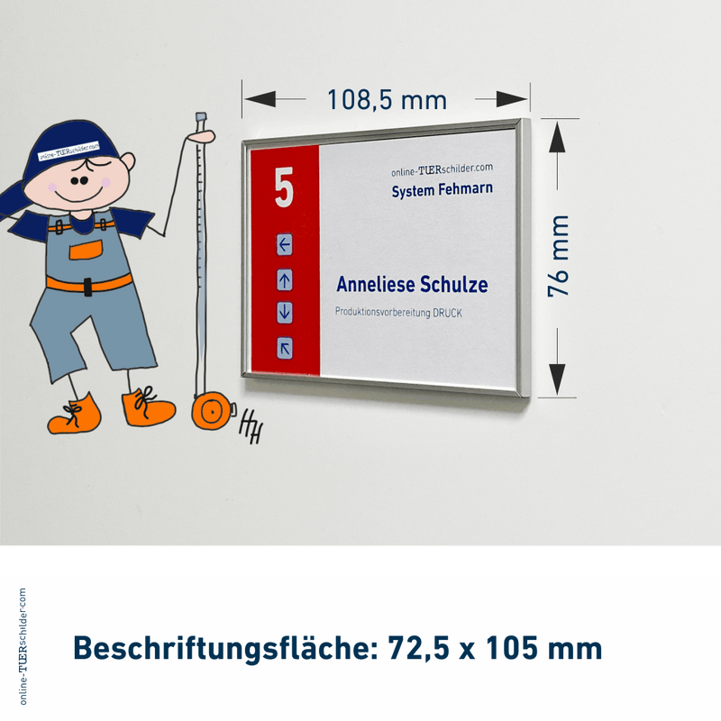 Türschild Büro in 19 Größen mit Alurahmen, Acrylglas - Fehmarn