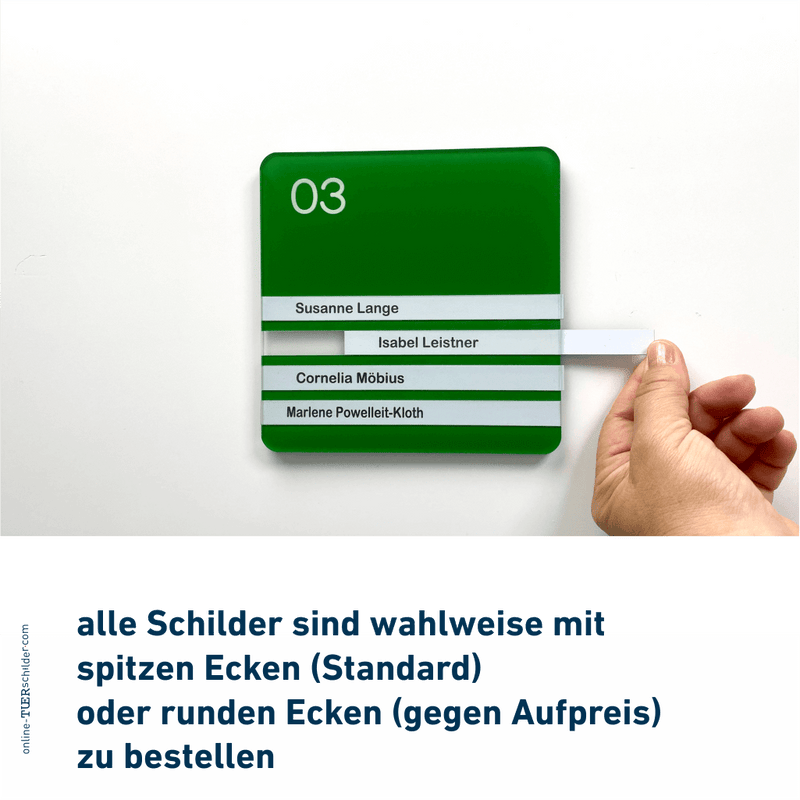 Türschilder Büro in 5 Größen - aus Acryl mit Nuten zum Selbstbeschriften - Türschild Flensburg