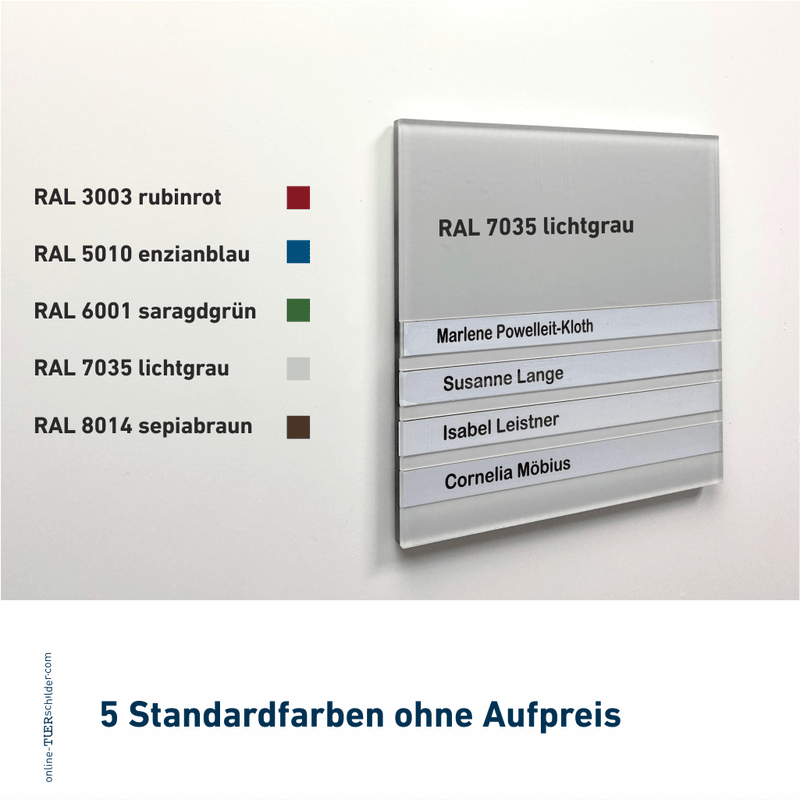 Türschilder Flensburg für Ihr Büro erhältlich in 5 Größen - aus Acryl mit Nuten zum Selbstbeschriften