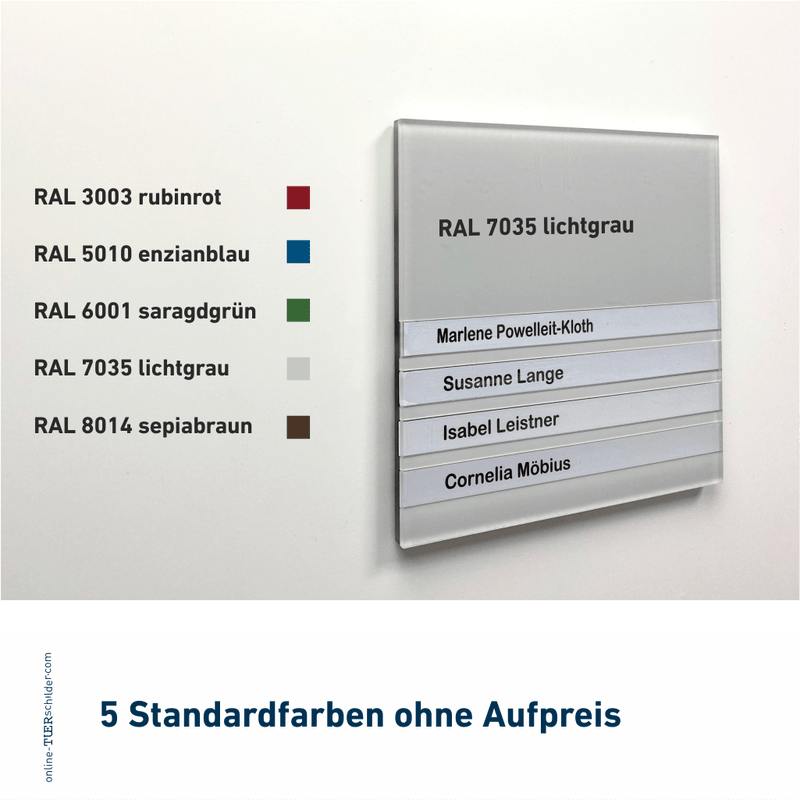 Türschilder Büro in 5 Größen - aus Acryl mit Nuten zum Selbstbeschriften - Türschild Flensburg