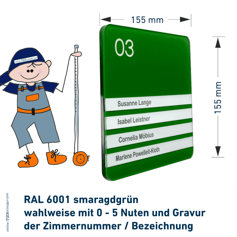 Türschilder Flensburg für Ihr Büro erhältlich in 5 Größen - aus Acryl mit Nuten zum Selbstbeschriften