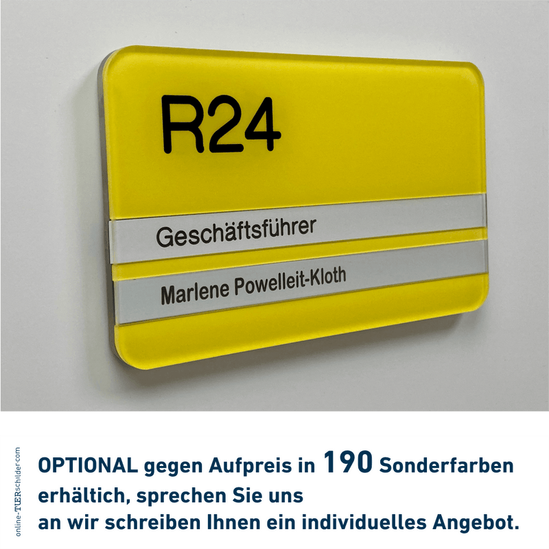 Türschilder Flensburg für Ihr Büro erhältlich in 5 Größen - aus Acryl mit Nuten zum Selbstbeschriften