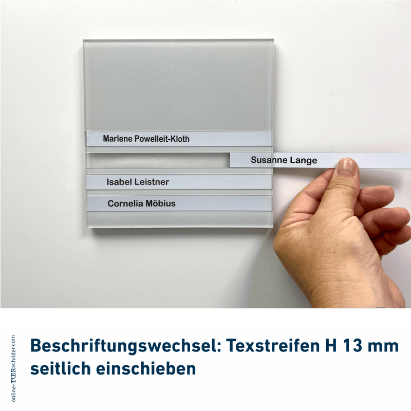Türschilder Flensburg für Ihr Büro erhältlich in 5 Größen - aus Acryl mit Nuten zum Selbstbeschriften