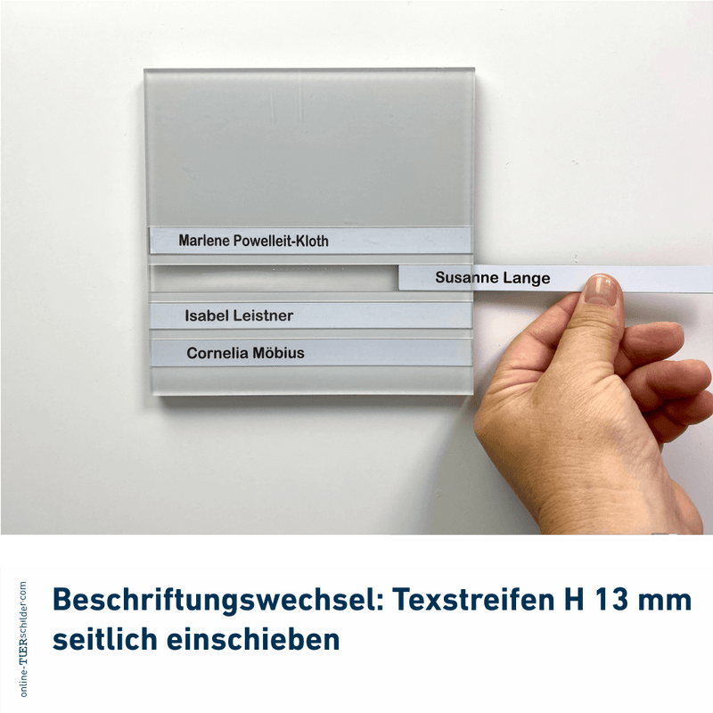 Türschilder Büro in 5 Größen - aus Acryl mit Nuten zum Selbstbeschriften - Türschild Flensburg