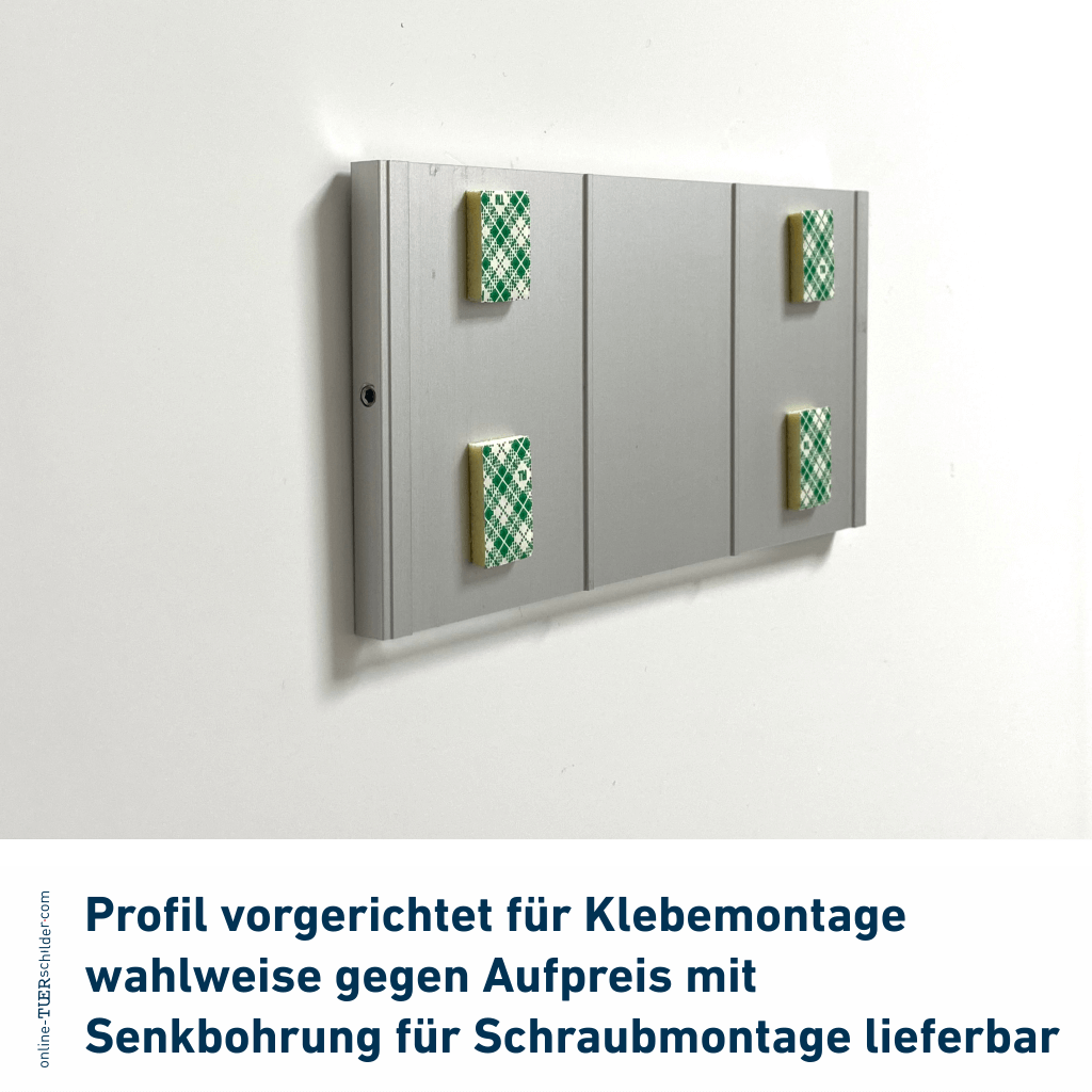 Türschilder in 9 Größen aus Alu-Stangenprofil, Acrylglas - Türschild Kappeln