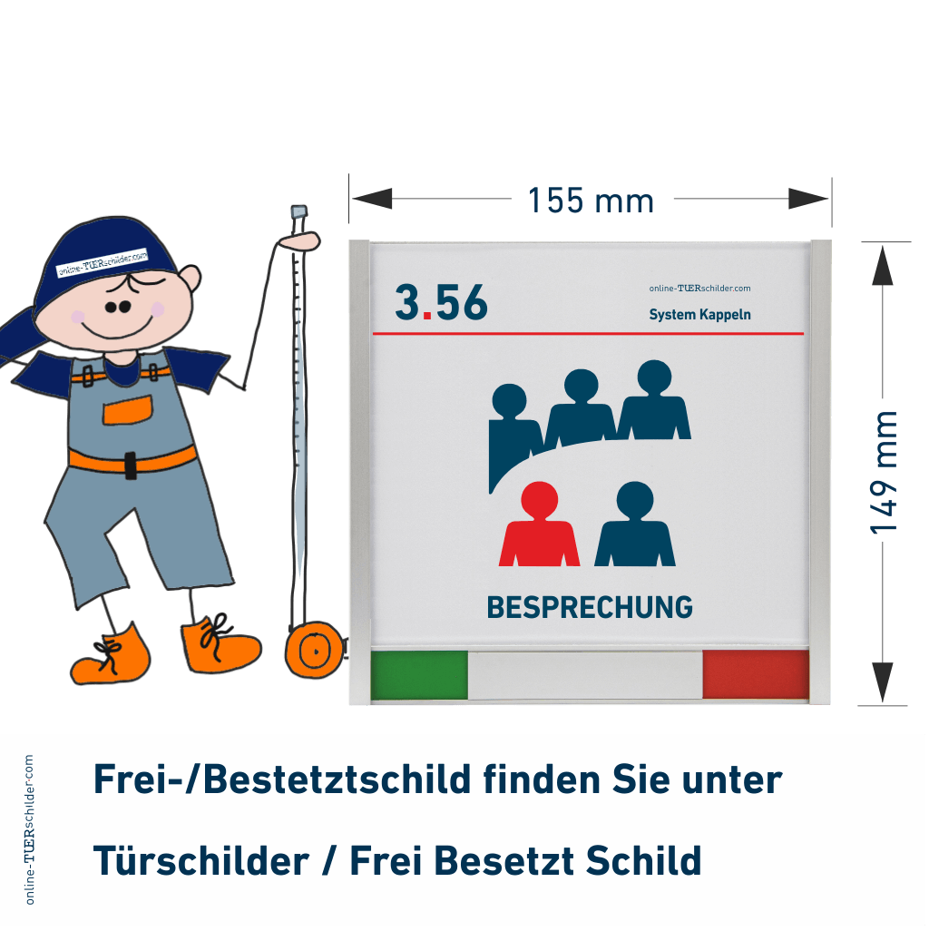Türschilder in 9 Größen aus Alu-Stangenprofil, Acrylglas - Türschild Kappeln