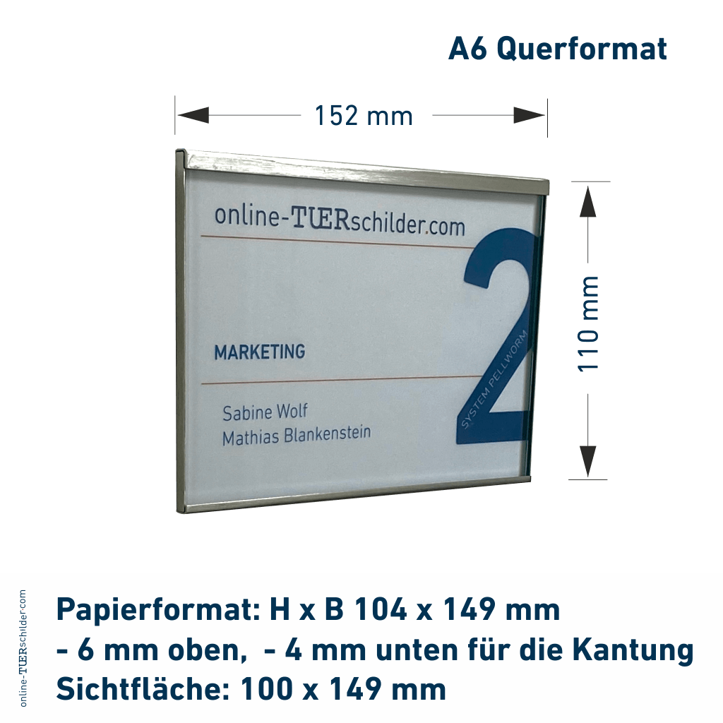 Türschild in 14 Größen - Rahmen aus Edelstahl -  Namensschild Pellworm