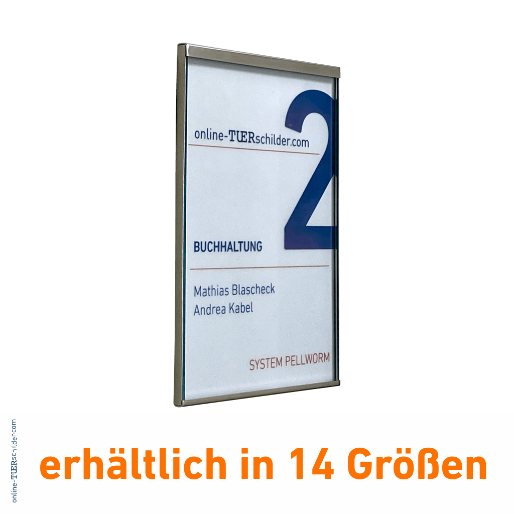Türschild in 14 Größen - Rahmen aus Edelstahl -  Namensschild Pellworm