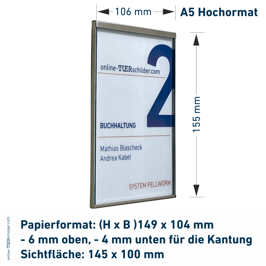 Türschild in 14 Größen - Rahmen aus Edelstahl -  Namensschild Pellworm