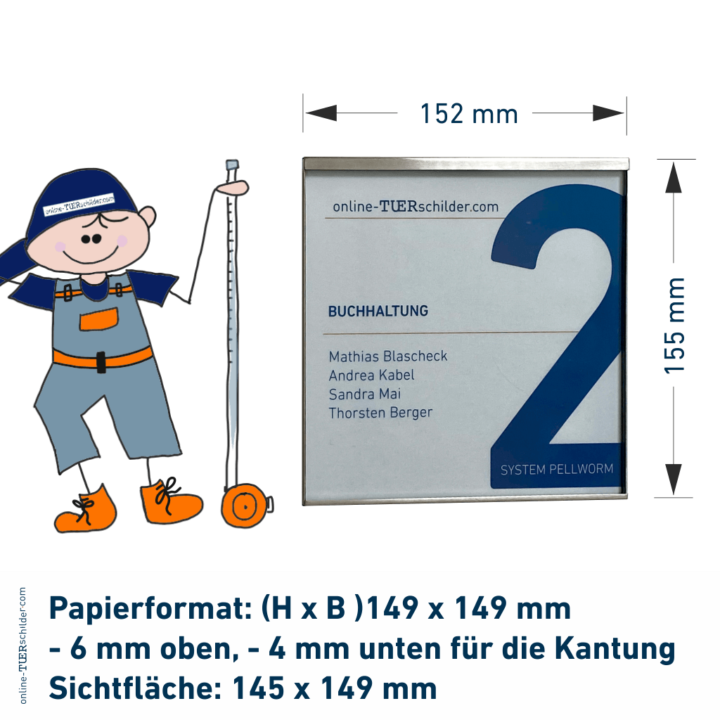 Türschild in 14 Größen - Rahmen aus Edelstahl -  Namensschild Pellworm