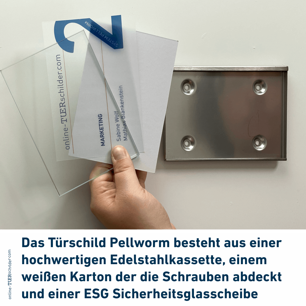 Türschild in 14 Größen - Rahmen aus Edelstahl -  Namensschild Pellworm