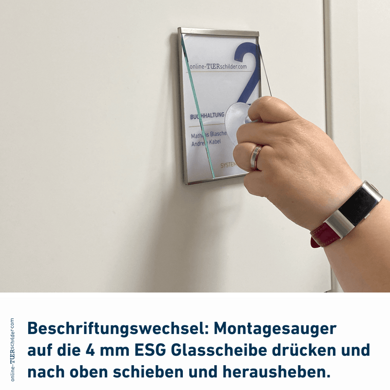 Montagesauger für Beschriftungswechsel