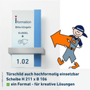 Türschild Büro Veddel in 7 Größen mit Scheiben aus ESG, Halter aus Aluminium