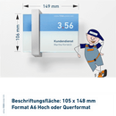 Türschild Büro Veddel in 7 Größen mit Scheiben aus ESG, Halter aus Aluminium