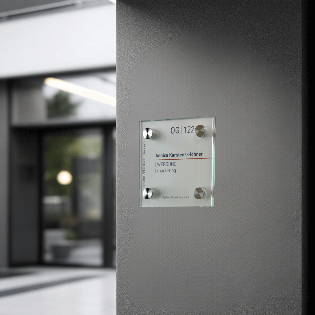 Türschild Büro aus Glas  13