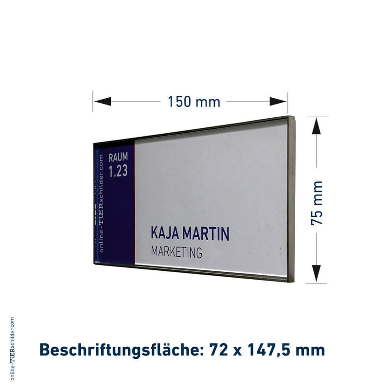 Türschild Büro Laboe in 6 Größen mit Acrylglas, Wanne aus Edelstahl