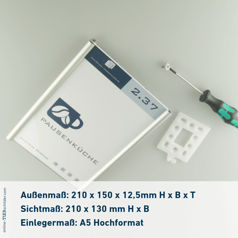 Türschild Büro Marne in 10 Größen mit Alu-Profil, Acrylglas, schneller Textwechsel