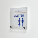 Türschild Büro aus Acryl in 8 Größen mit 2 oder 4 Haltern aus Edelstahl - Kosel