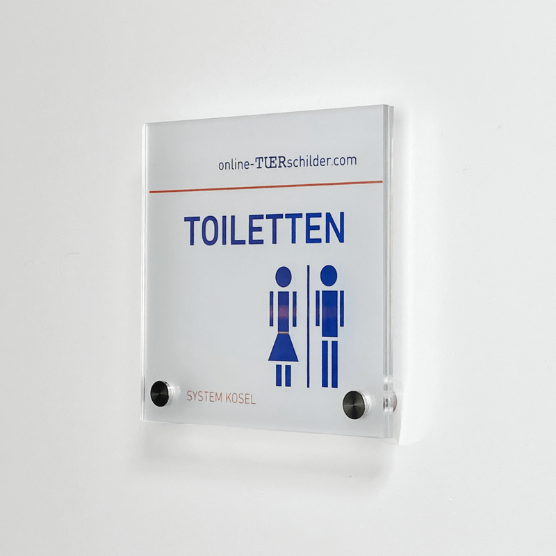 Türschild Büro aus Acryl in 8 Größen mit 2 oder 4 Haltern aus Edelstahl - Kosel