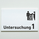 Untersuchung 1-9 mit-Piktogramm-Tierarzt -Praxisschild-Acrylglas-Folienaufkleber in 130 x 200 mm zum Kleben-Praxisschilder