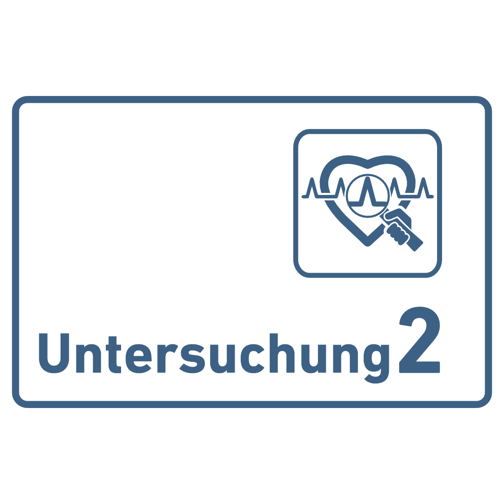 Untersuchung 1-9 mit Piktogramm Praxisschild Acrylglas-Folienaufkleber  in 130 x 200 mm zum Kleben