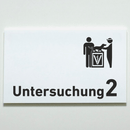 Untersuchung 1-9 mit-Piktogramm-Tierarzt -Praxisschild-Acrylglas-Folienaufkleber in 130 x 200 mm zum Kleben-Praxisschilder